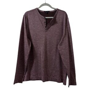 Robert Barakett Mens Gilbert Henley XXL Maroon Casual Comfy Stretch Minimalist
